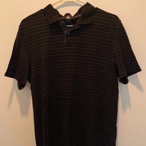 Calvin Klein Polo - Black Striped Medium 100% cotton